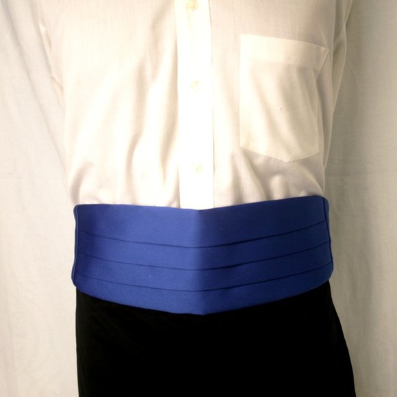 Blue 3-Piece Bow Tie, Cumberband and Pocket Square Set - Picture 4 of 5